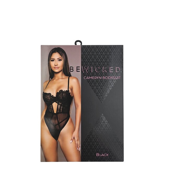 BeWicked Verleidelijk Kanten Bodysuit met Mesh en Sleutelgatopening - BeWicked