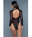 BeWicked Gedurfd Imitatieleren Bodysuit met Mesh Detail - Sexy en Stijlvol Bliss