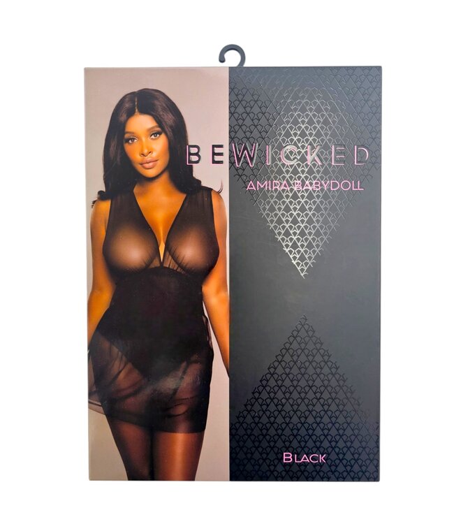BeWicked Amira Babydoll Zwart M – Elegante Mesh met Verleidelijke Pasvorm