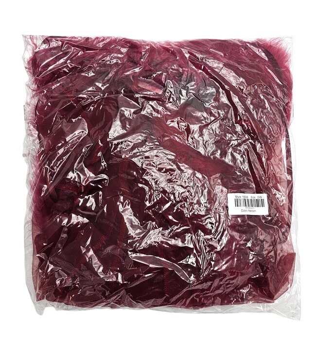 BeWicked Chic Burgundy Chiffon Kimono with Faux Fur Trim & Satin Bow