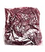BeWicked Eleganter Burgunderroter Chiffon-Kimono mit Kunstfell und Satinband
