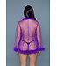 BeWicked Elegante Paarse Chiffon Kimono met Luxe Imitatiebont en Satijnen Strik
