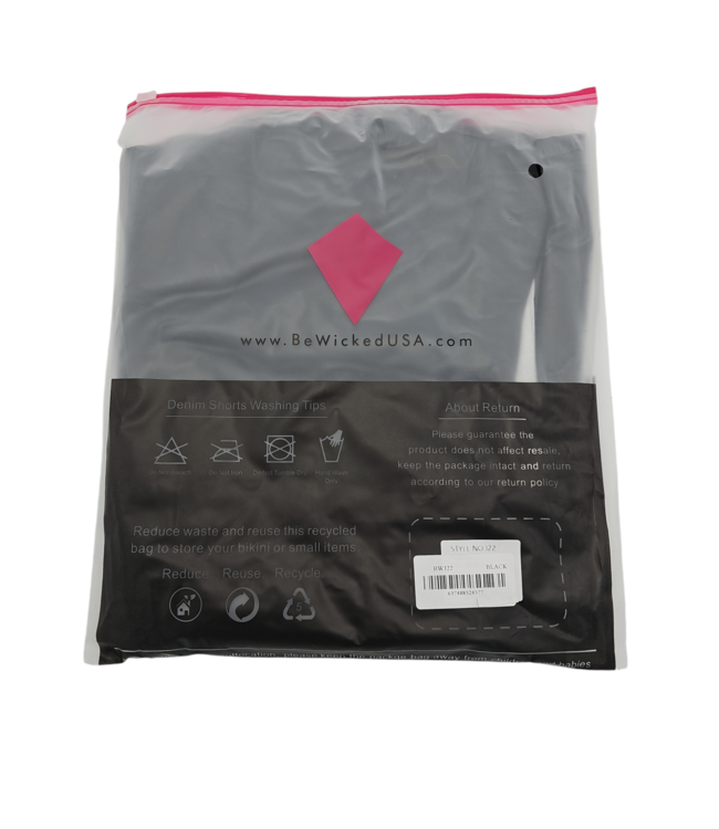 BeWicked Chic Retro Glanzende Stay Up All Night Shorts in Zwart met Hoge Taille