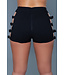 BeWicked Avant-Garde High Waist Black Shorts with Zip & Open Side Straps