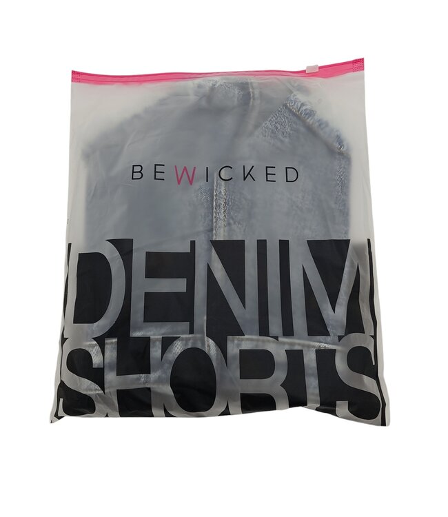 BeWicked Stoere Denim Shorts met Ruwe Zoom en Verwassen Look - Blauw Comfort 95% Katoen