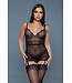BeWicked Ryder 2-Delig Sensueel Lingeriesetje met Bloemkant en Polkadots - Zwart