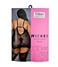 BeWicked Ryder 2-Piece Black Lace Chemise Set with Polka Dots & Flowers