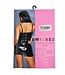 BeWicked Edgy Vendetta Mini Jurk Zwart | Mesh Veterdetails en Push-Up Cups