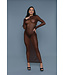 BeWicked Avery Elegant Transparent Maxi Cover-Up in Brown S/M for Lingerie