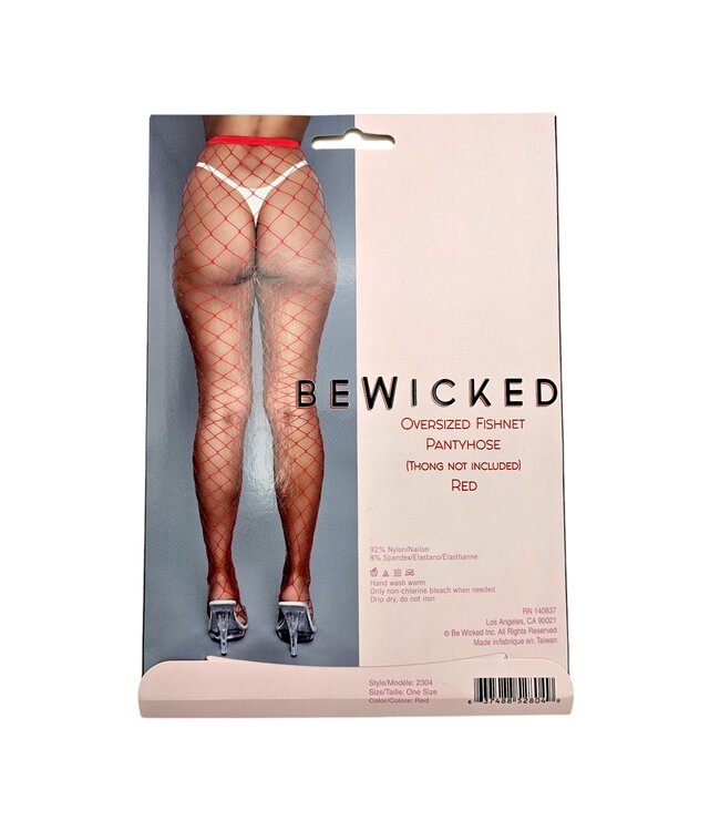 BeWicked Oversized Red Fishnet Tights | Bold Edgy Fashion Statement