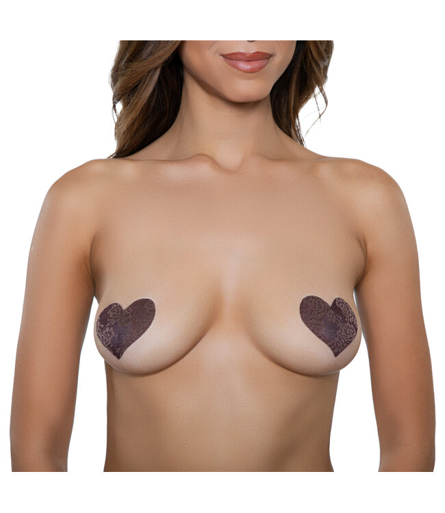 BeWicked Elegant Hartvormige Tepelpasties met Kant | 3 Paar voor Onzichtbare Steun