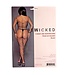 BeWicked Verleidelijke Visnet Bodystocking Zwart met V-hals en Lange Mouwen