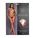 BeWicked Verleidelijke Brede Visnet Bodystocking Rood met V-Hals en Lange Mouwen
