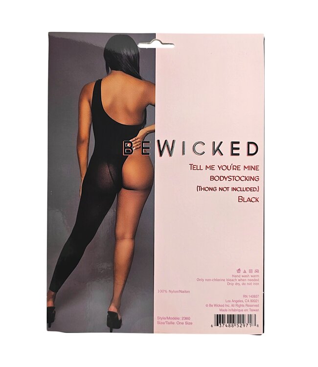 BeWicked Verleidelijk Elegante Tell Me You're Mine Bodystocking Zwart voor Speciale Avonden