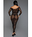 BeWicked Elegantes Off-Shoulder-Nachtkleid mit Blumenspitze in Schwarz