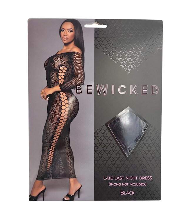 BeWicked Seductive Black Off-Shoulder Dress with Lace & Cut-Outs