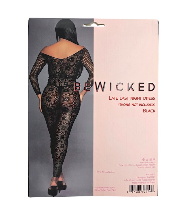 BeWicked Seductive Black Off-Shoulder Dress with Lace & Cut-Outs
