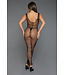 BeWicked Verleidelijke Fishnet Unleash Me Maxi Bodycon Jurk - Zwart met U-hals