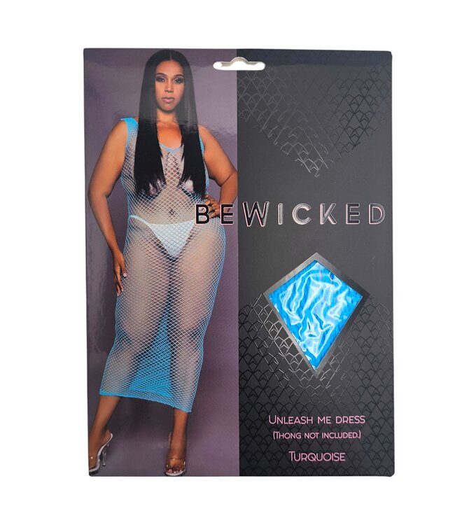 BeWicked Turquoise Sexy Fishnet Unleash Me Maxi Bodycon Dress by Bewicked