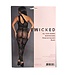 BeWicked Asymmetrical Black Bodystocking with Abstract Circle Pattern - One Size