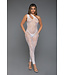 BeWicked Bewicked Asymmetrical White Bodystocking with Abstract Design