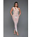 BeWicked Opvallende Asymmetrische Witte Bodystocking met Abstract Design - Bewicked