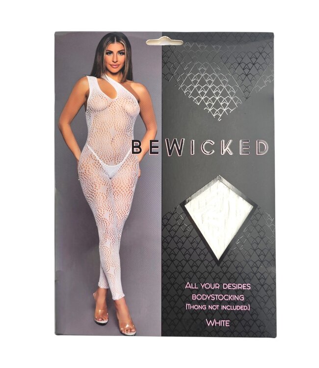 BeWicked Verführerischer asymmetrischer Bodystocking mit abstraktem Muster – Bewicked