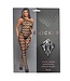 BeWicked Verleidelijke Mouwloze One-Shoulder Bodystocking met Webpatroon - Zwart