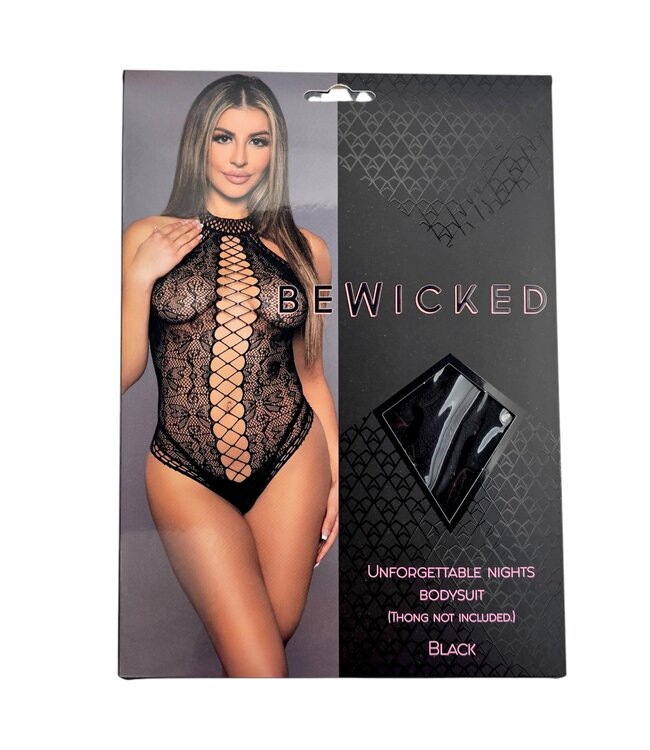 BeWicked Enchanting Unforgettable Nights Lace Teddy Bodysuit in Black