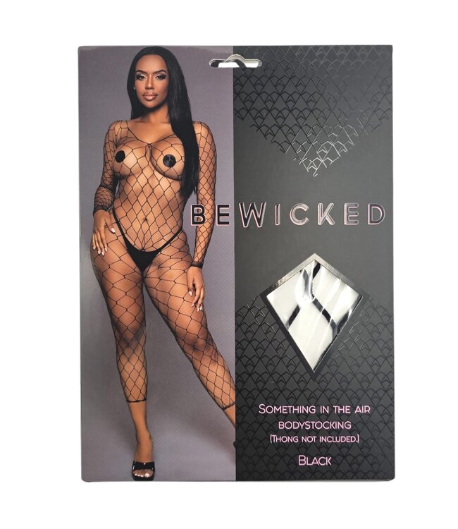 BeWicked Verführerischer Netz-Bodystocking Schwarz mit V-Ausschnitt – Für Mutige!