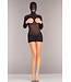 BeWicked Durf en Verleiding: Rough Romance Bodystocking met Capuchon in Zwart