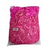 BeWicked Luxurious Pink Chiffon Kimono with Feather Boa Trim and Satin Ribbons