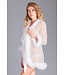 BeWicked Eleganter Chiffon-Kimono in Weiß mit Kunstfell – Chic & Luxuriös