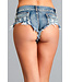 BeWicked Edgy Low-Waist Blue Booty Shorts - Stylish & Comfy for Summer Fun