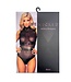 BeWicked Verleidelijke Ariana Bodysuit Zwart L - Stoer Mesh met Imitatieleer Harnas