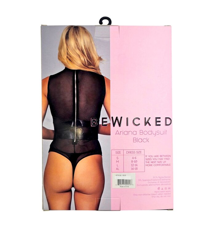 BeWicked Ariana Bodysuit Schwarz L – Verführerischer Mesh-Harnisch-Look