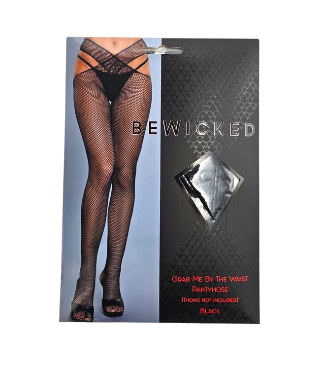 BeWicked Be Wicked Micro Fishnet Tights Black with Open Waist & Crotch