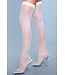 BeWicked Elegant Sheer Thigh High White Stockings with Garter Band by Bewicked