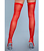 BeWicked Elegante Transparante Dijhoge Kousen in Rood voor een Gracieuze Look