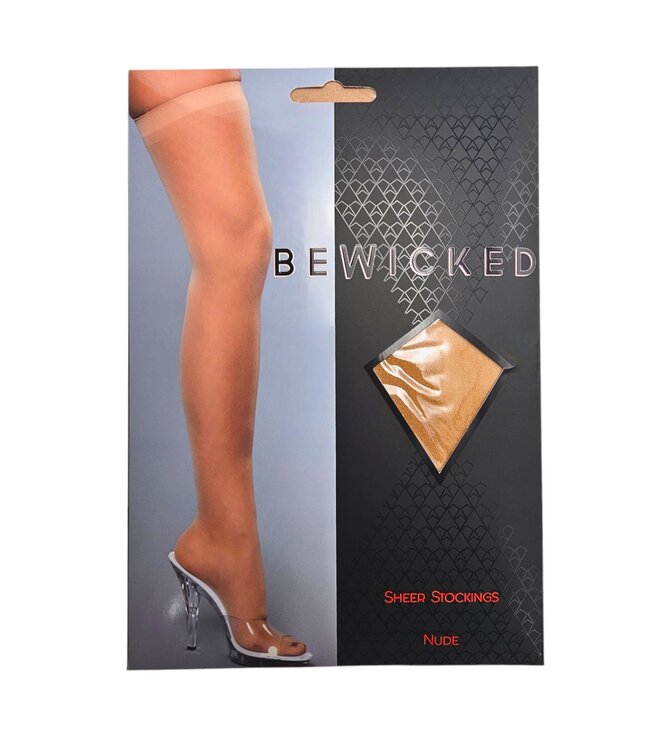 BeWicked Elegante transparente Overknee-Strümpfe mit festem Strumpfhalter