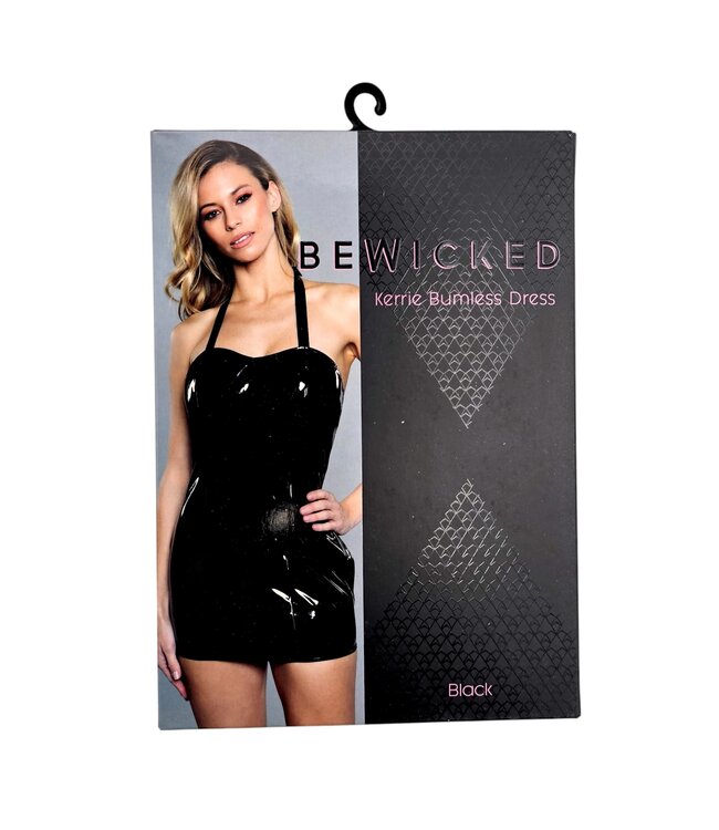 BeWicked Verleidelijke Faux Leren Halterneck Jurk met Open Rug en Sweetheart Halslijn