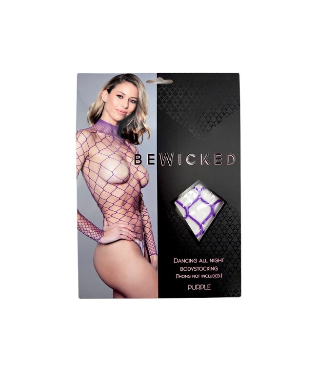 BeWicked Verfijnd Dancing All Night Bodystocking | Pijnloos Paars Netlijfje