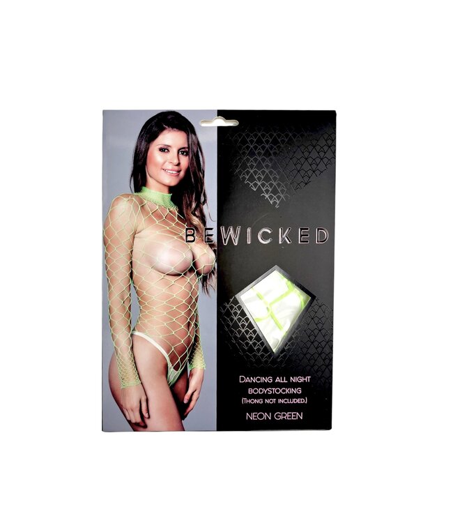 BeWicked Verleidelijke Dancing All Night Bodystocking Groen - Chic Visnet Lijfje