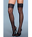 BeWicked Timeless Elegance Thigh-High Stockings with Lace Band & Back Seam