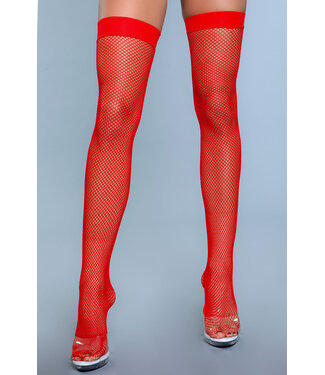 BeWicked Verleidelijke Springkousen Rood | Vintage Mesh Netkousen van Be Wicked