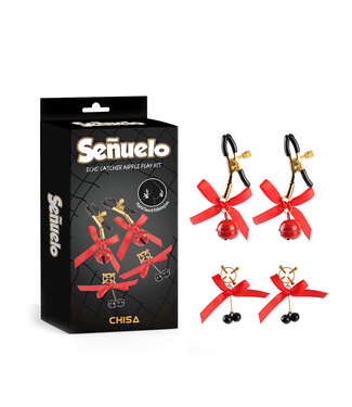 Chisa Echo Catcher Luxe Tepelklemmen Set – Verfijnd Genot met Belletjes en Strikjes