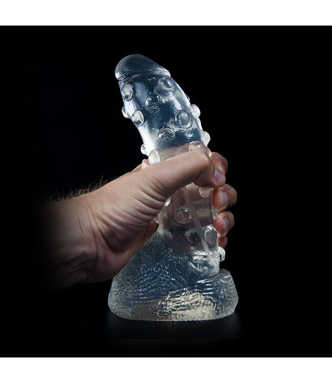 Dark Crystal Verfijnde Dark Crystal Dildo 22 cm - Gladde Structuur Met Balzak Veilig