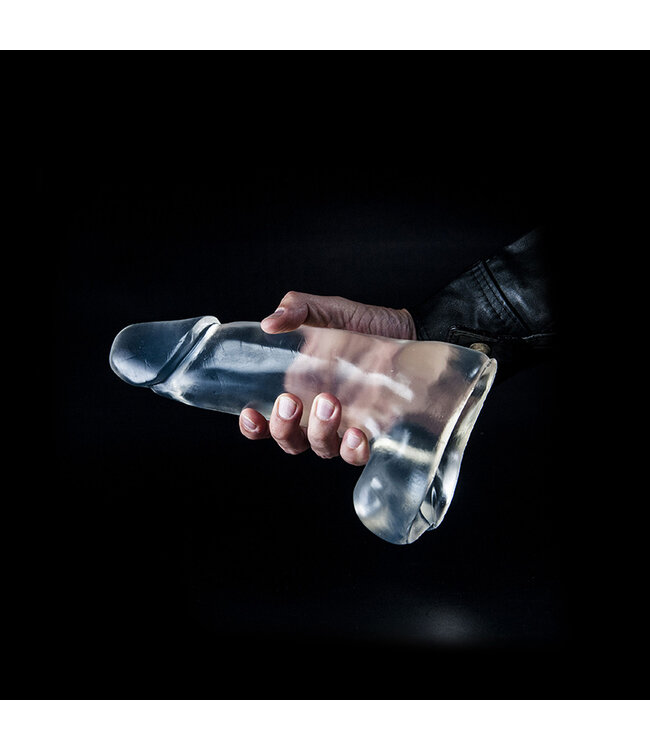 Dark Crystal Dark Crystal Clear Dildo 26 cm - Genopte Zwarte Dildo met Realistische Eikel