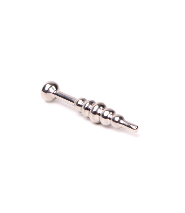 Eros Luxurious Metal Penis Plug with 5 Balls & Sparkling Jewel - 6.9cm