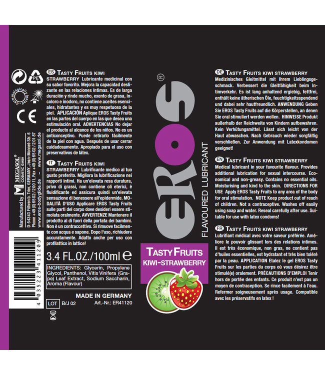Eros EROS Tasty Fruits Kiwi-Aardbei Glijmiddel - Fruitige Plezierboost voor Jou